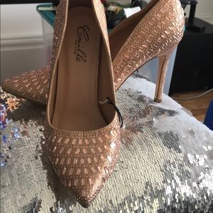 Princess 👸🏻  Rhinestone Studded Rose Gold Heels